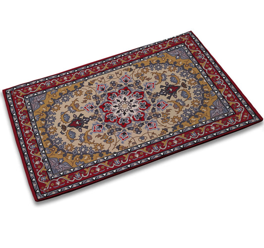 TUBAMQ Ethnic Door Mat, 17 x 30 Inch Persian Tribal Texture Welcome Doormat Decorative Home Floor Mat, Non Slip Rubber Back and Strong Water Absorption for Outdoor Indoor Entrance Decor