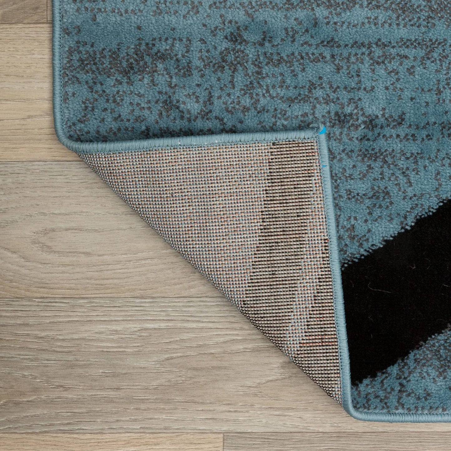 Rugshop Modern Wavy Circles Design Area Rug, Fade-Resistant Carpet for Living Room, Bedroom, or Dining Room, Blue, 5'3" x 7'3"