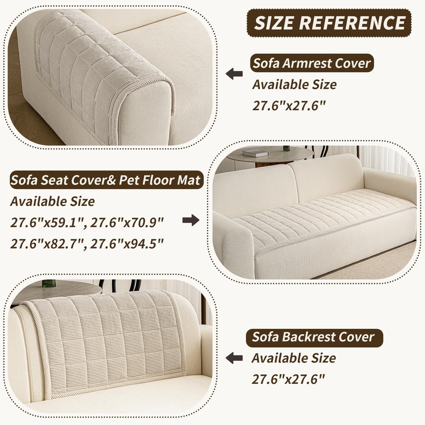 PJLZJFBY Couch Covers for Dogs Washable, Non Slip Couch Covers for Loveseat Sofa Pet Friendly, Soft Fuzzy Sofa Covers for Pet, Dog Couch Cover Furniture Protector(1PC,Beige White,27.6"x94.5")