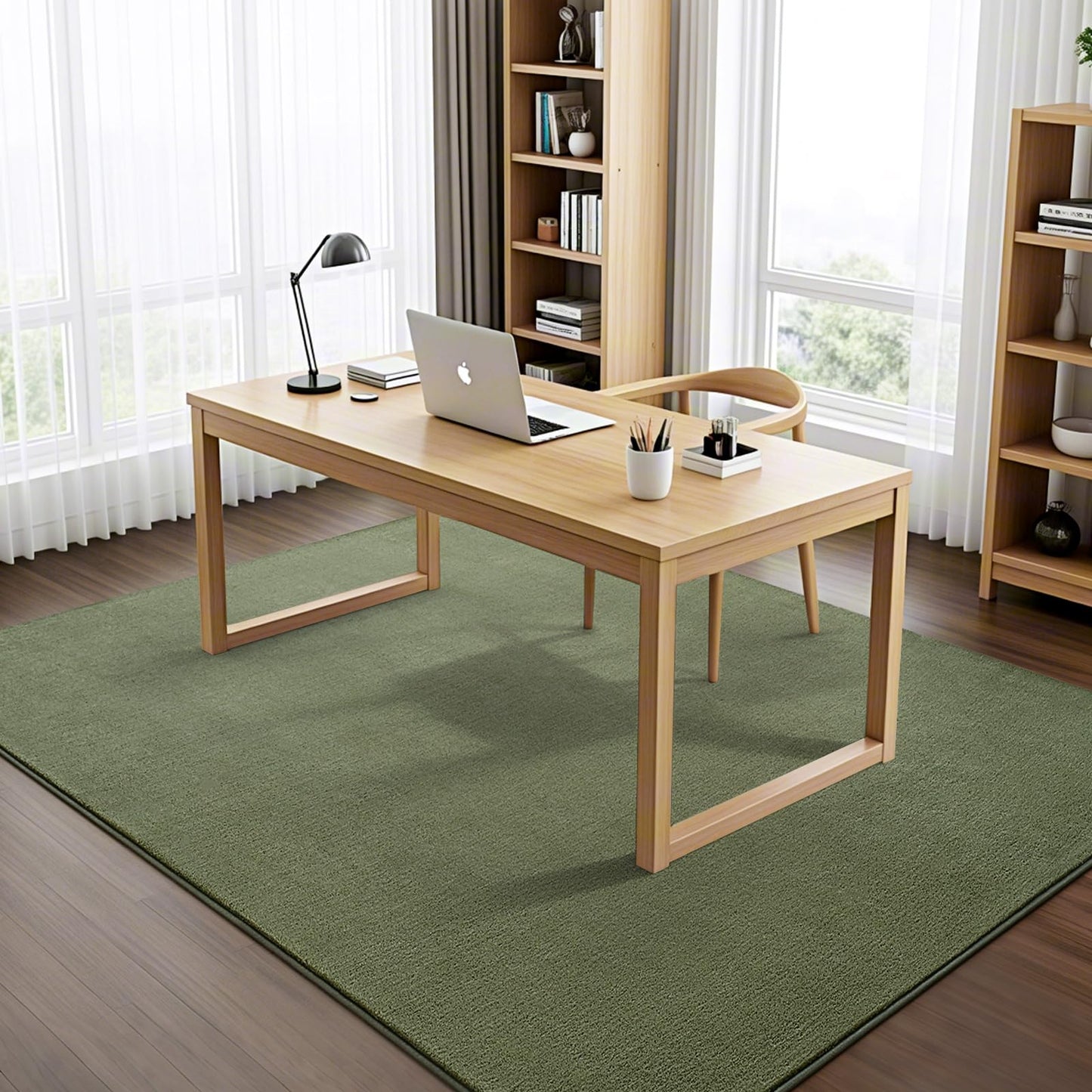 Vasofe 4x6 Soft Rugs for Living Room Bedroom, Sage Green Modern Washable Non-Slip Area Rug, Indoor Memory Foam Fluffy Carpets for Boys Girls Room Playroom Nursery Thick Office Mat Home Decor