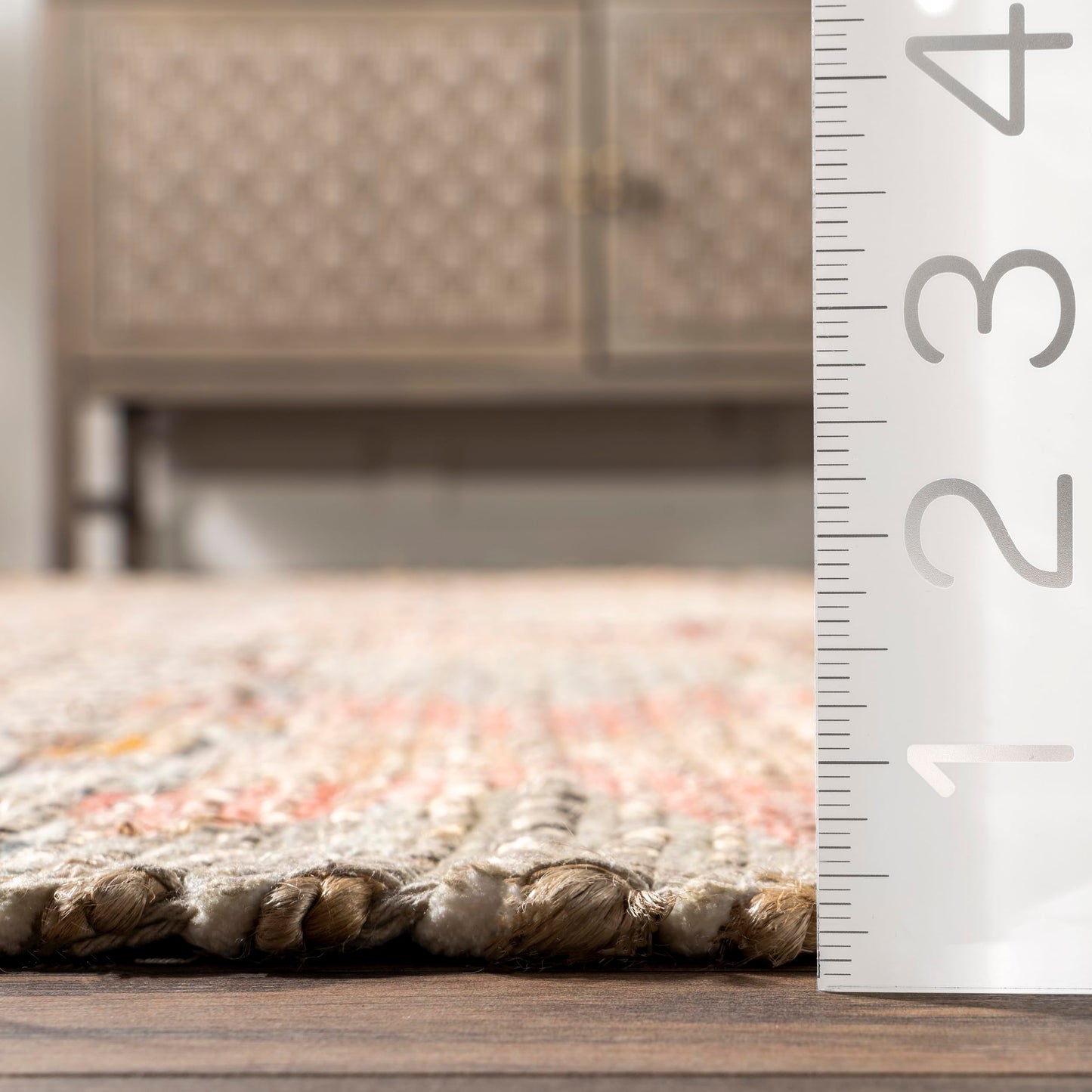 Nuloom Hermina Multicolor/Ivory, 5' x 8', Handmade, Jute, Tribal, Tasseled, Soft and Textured, High Traffic, Stain Resistant, Easy Clean, Durable Runner for Bedroom, Living Room, Dining, Foyer