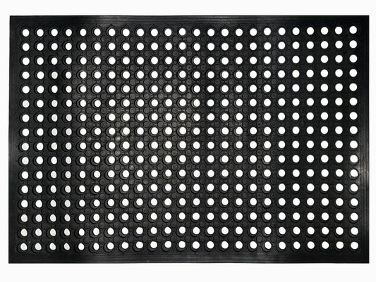Nexboraque Anti Fatigue Rubber Floor Mats, 24 x 36 Inch Non-Slip Restaurant Mat Door Mat Drainage Mat for Indoor Outdoor Wet Area, Pool Entry, Garden - Black