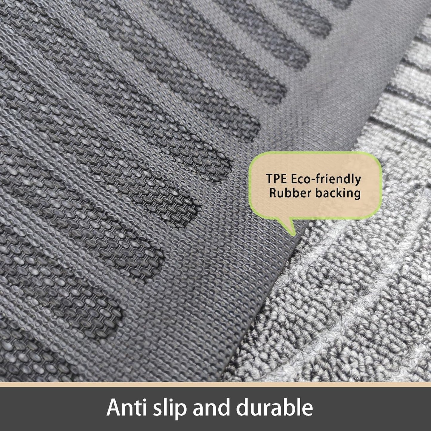 Fylyz Door Mat Outside Entrance, Durable Rubber Backing All-Season Front Door Entry Mat, Low Profile, Non-Slip and Easy Clean Indoor Door Mats for Entryway, Patio and Garage. Black, 31"x47"