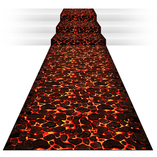 Pinkunn 24 Inch x 10 ft Plastic Hot Coals Runner Party Decorations Lava Themed Party Theme Tablecloth Runner Table Floor Cover for Fire Volcano Halloween Birthday Party Supply (1 Pc)