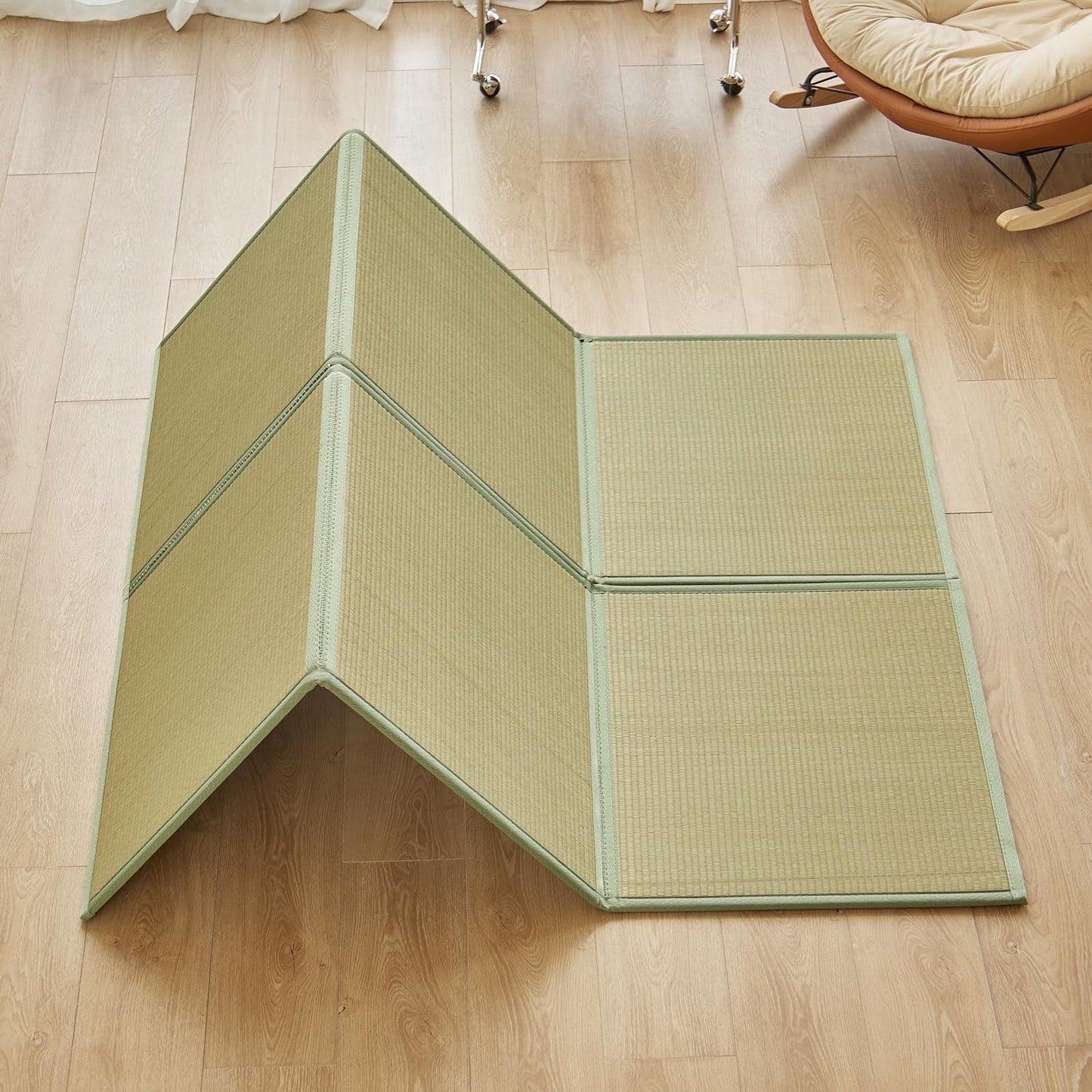KITBRHOME Natural Rush Grass Floor Tatami Mat,Queen, 79" x 59" x 0.5"