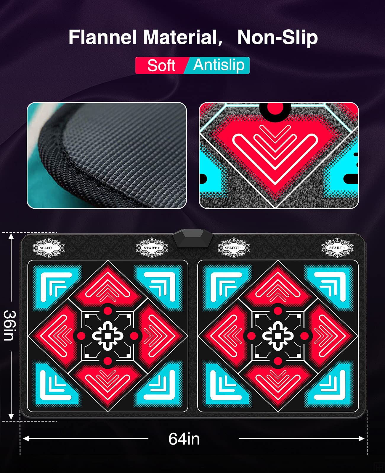HAPHOM Dance Mat for Kids and Adults, Anti-Slip Wireless Electronic Dance Pad for TV, Plug and Play Sports Dance Mat Game with Smart Camera and 2 Controllers, Gift idea（Classic Snowflake）