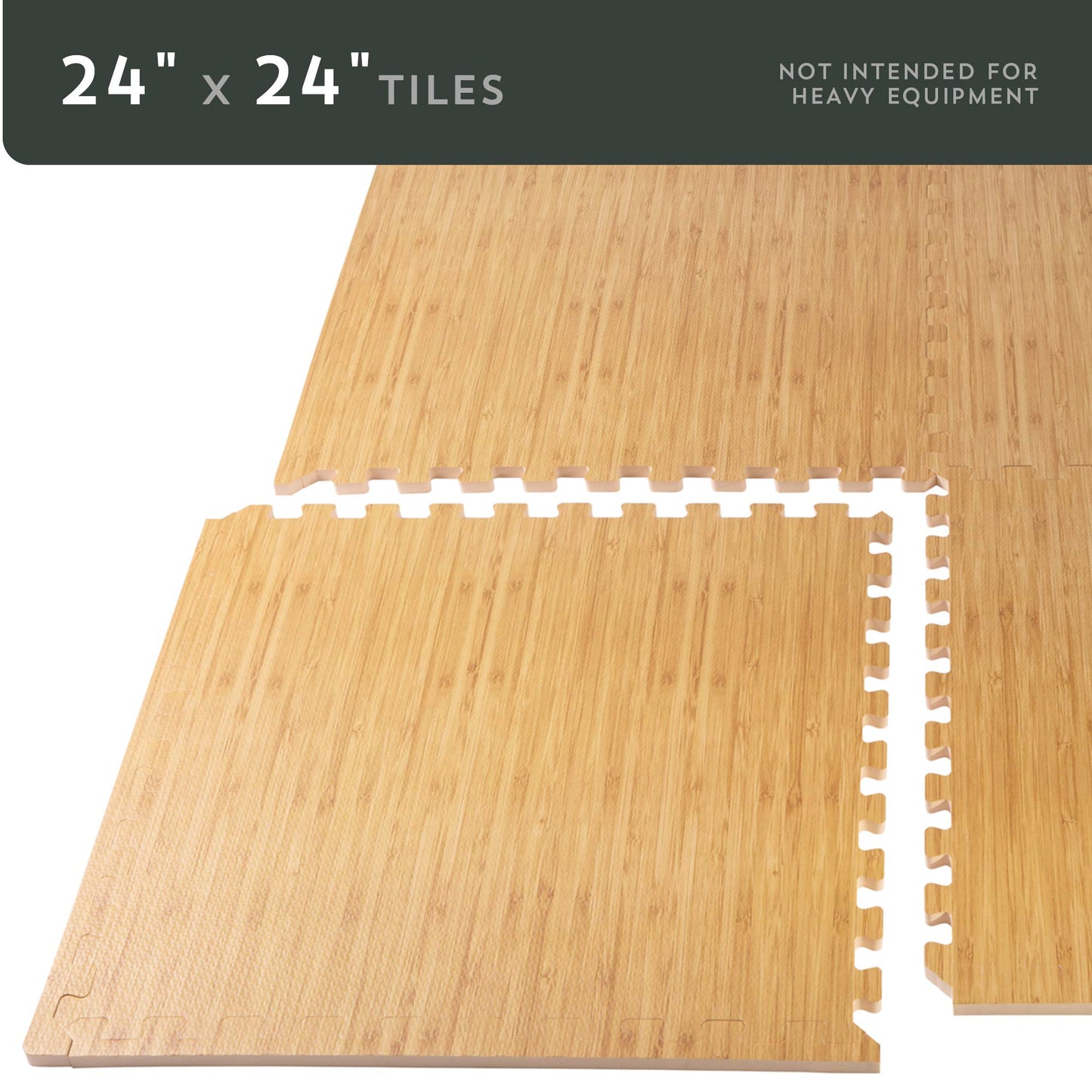 Forest Floor 3/8 Inch Thick Printed Foam Tiles, Premium Wood Grain Interlocking Foam Floor Mats, Anti-Fatigue Flooring – Stylish Flooring Solution, Light Bamboo, 16 Sq Ft