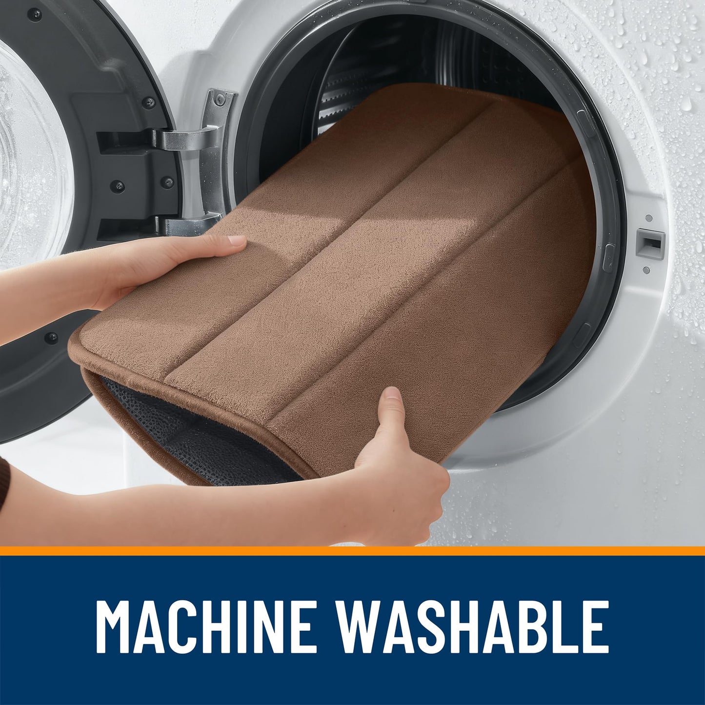 OLANLY Memory Foam Bath Mat 59x35, Super Soft Absorbent Bathroom Rugs, Quick Dry, Machine Washable Shower Floor Rugs, Bathmat Carpet, Bathroom Home Decor Accessories, Mocha