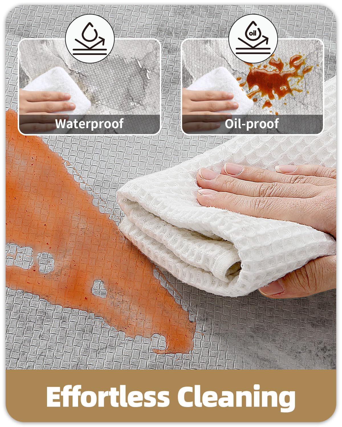 Color&Geometry Marble Kitchen Mats for Floor 24x59, Non Slip Wide Kitchen Runner Rug, Easy Clean, Oil & Water Resistant, Anti Fatigue Foam Standing Mat for Sink, Laundry, Office, Grey