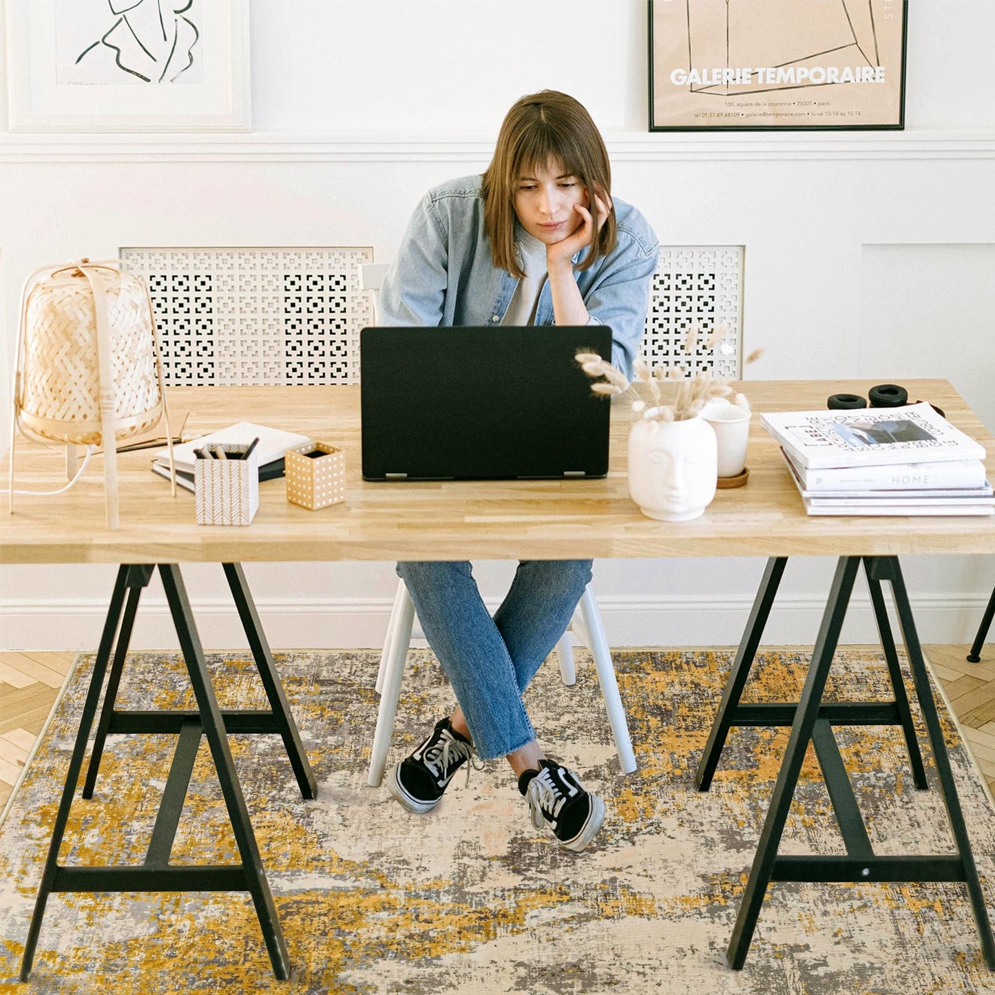 Office Chair Mat for Hardwood Floor, 72"x48" Easy Glide Computer Chair Mat Protector for Rolling Chair Under Desk Rug Nonslip Backing, Machine Wash