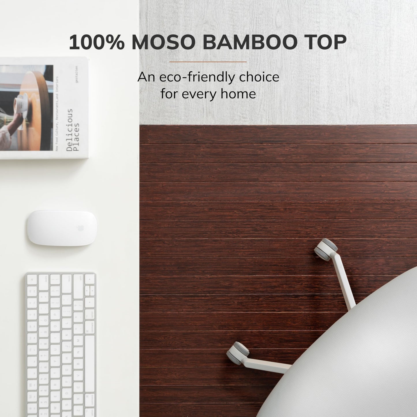 Anji Mountain Office Chairmat Thickest & Sturdy Bamboo Chairmats Highly Premium Quality Anti-Slip Heavy Duty For Multi-Purpose Hardwood Floor Office & Home Floor Protector Office Chair mat-5mm Thick