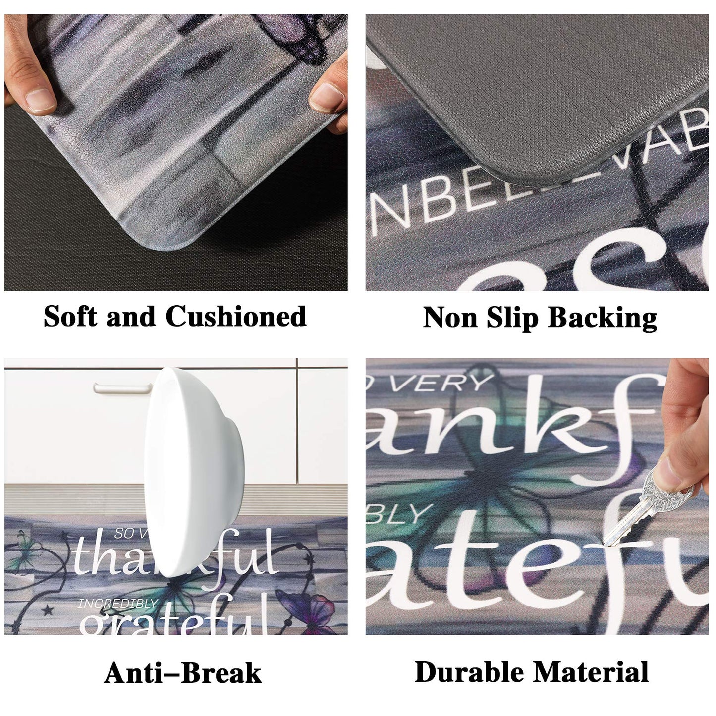 Kitchen Mat, Anti-Fatigue Mats Kitchen, Cushioned Kitchen Runner Rug, PVC Ergonomic Comfort Standing mats, Water Proof Non Slip Kitchen Floor Rugs, for Kitchen Home, Sink