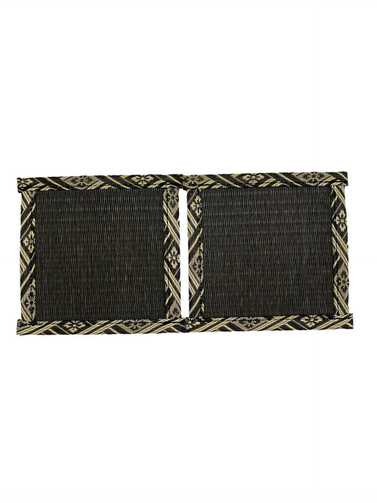 Japanese Traditional Style Small Tatami Coasters Mats 4.3 Inches 0.1 Thickness Tea Mat Set of 2 (Green B)