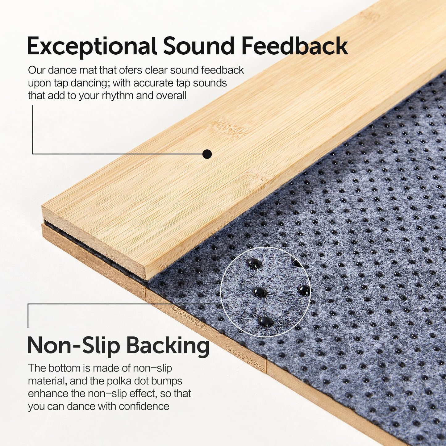Tristcily Tap Dance Floor - 8MM 47.8 x 38.5 Inch Portable Dance Floor for Any Surface with Storage Bag, Solid Dance Board Mat, Cushioned Base Mat Perfect for Home, Studio & Events