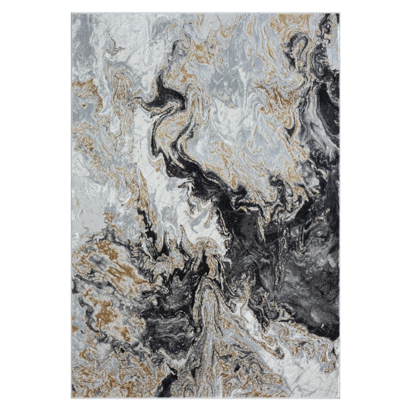 LUXE WEAVERS Marble Swirl Abstract Area Rug, Smoke 5x7