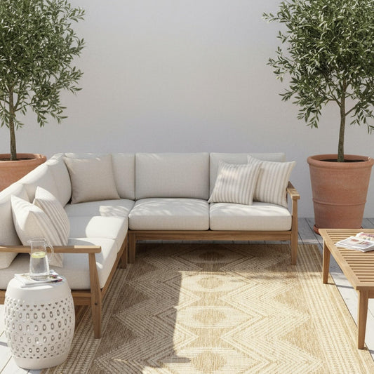 Nuloom Ranya Light Brown/Ivory, 3'6" x 5', Tribal Geometric, Soft and Cozy, High Traffic, Stain Resistant, Easy Clean, Durable Area Rug for Indoor/Outdoor Patio, Deck, Porch, Garden, Courtyard
