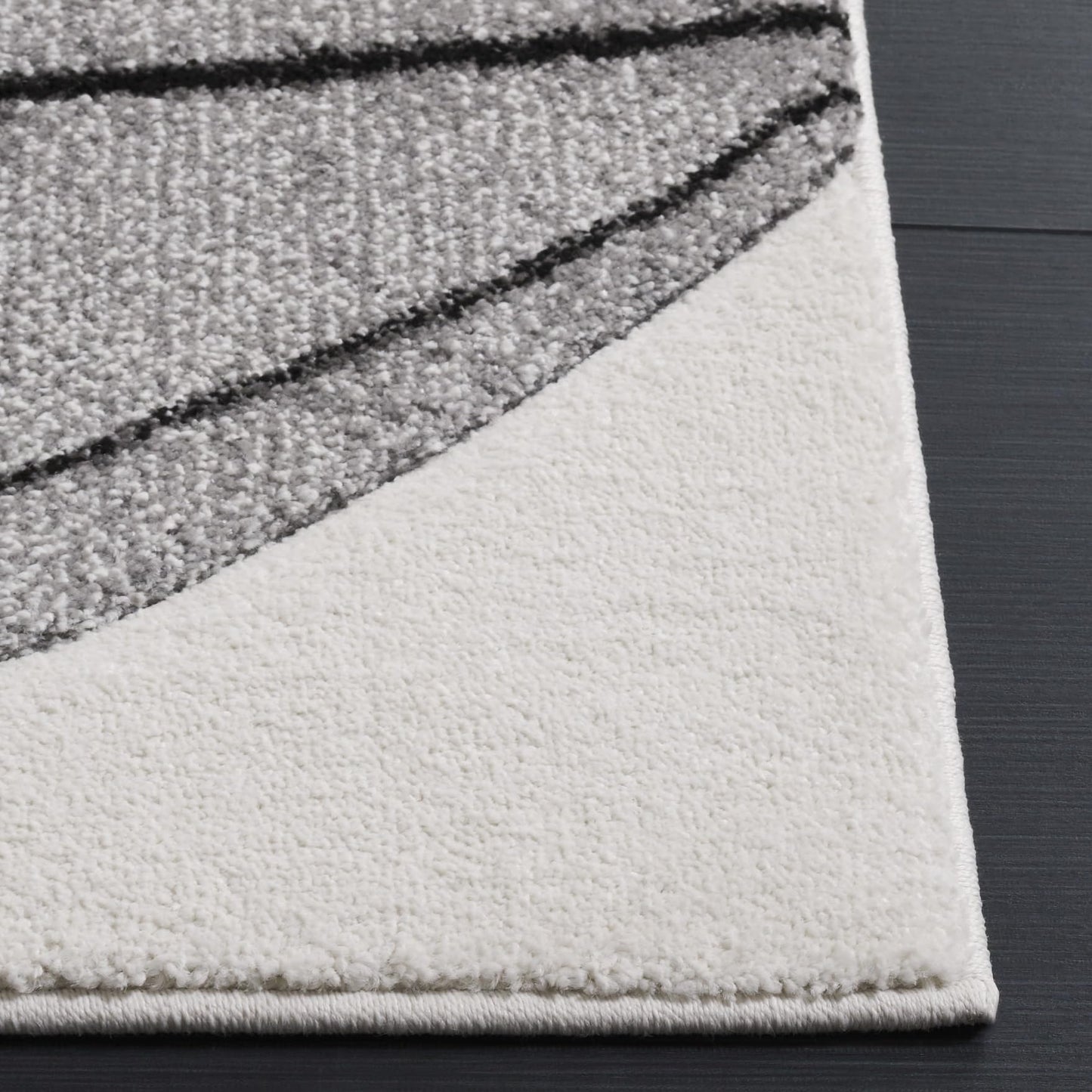 SAFAVIEH Hollywood Collection Accent Rug - 2'7" x 5', Ivory & Grey, Mid-Century Modern Design, Non-Shedding & Easy Care, Ideal for High Traffic Areas in Living Room, Bedroom, Dining (HLW703D-3)
