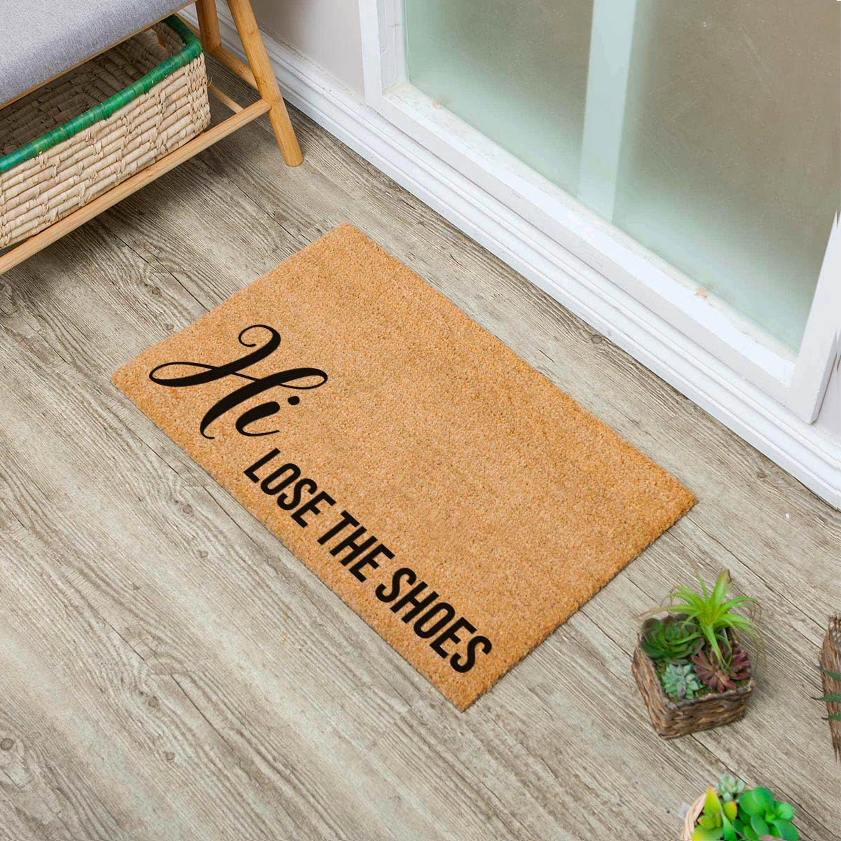 Funny Coir Doormat - Lose The Shoes, Take Off Your Shoes, Welcome Front Porch Decor For The Entrance Way Outdoor Personalized Rug With PVC Backing Non Slip, 23.6 x 15.7 Inch