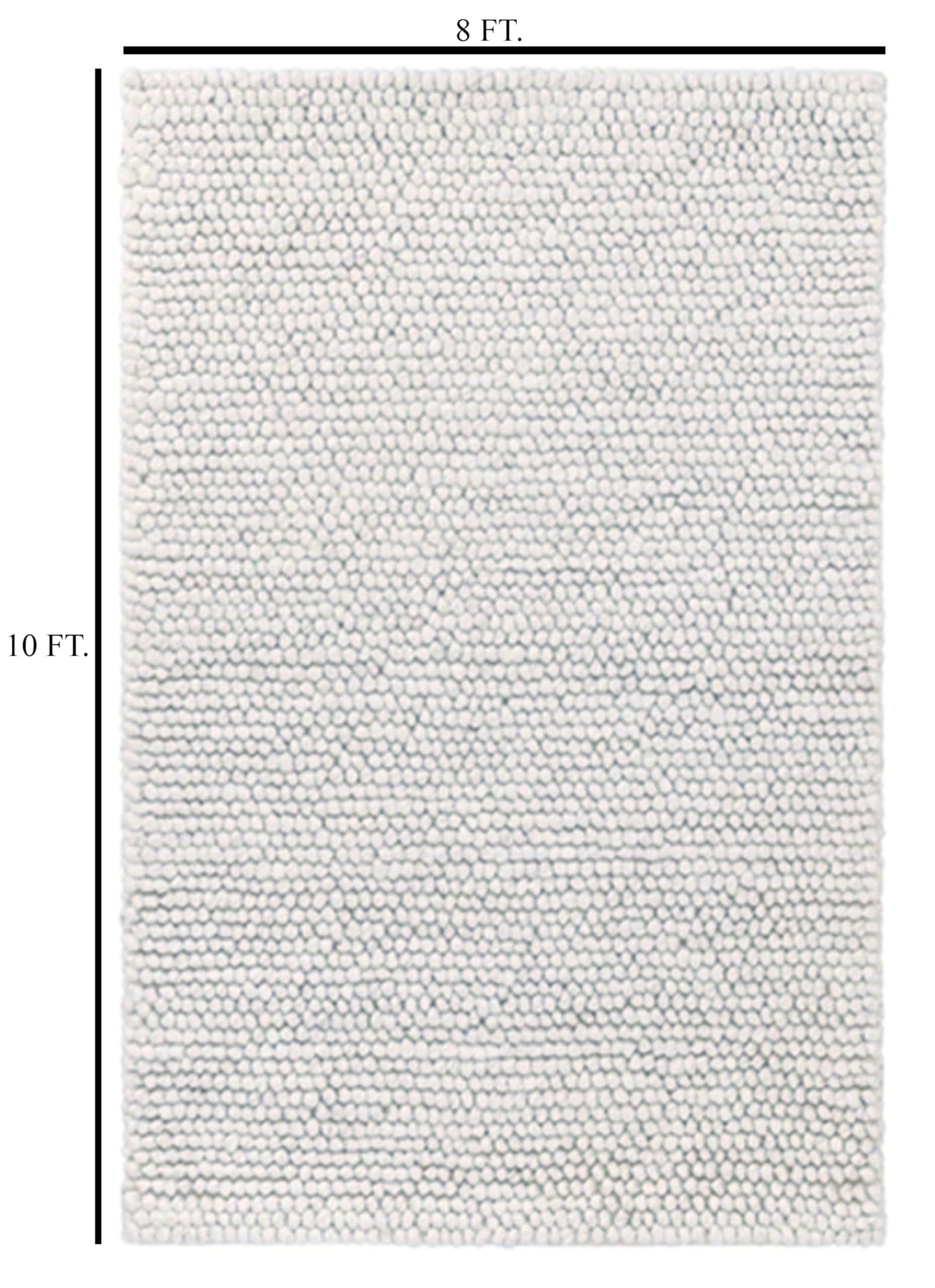 S & L Homes Wool Cotton Hand Woven Chunky Knit Popcorn Rug - Ivory Contemporary Area Rug for Living Room Bedroom (8' x 10' - Ivory)