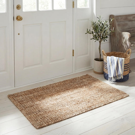 SAFAVIEH Natural Fiber Collection Area Rug - 2' x 4', Natural & Ivory, Handmade Jute, Farmhouse Style, Chunky Textured Thick Pile (NF447N)