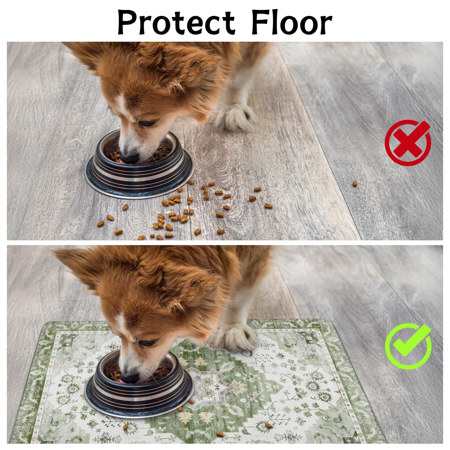 Pet Food Mats for Floor, Absorbent Dog Mat for Food and Water Dispenser Mat, Dog Food Mat Quick Dry Cat Food Mat Pet Supplies