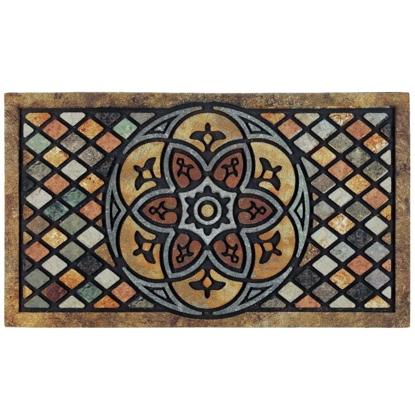 CHICHIC Welcome Door Mat 18 x 30 Inch Front Doormat Outdoors for Home Entrance Outdoors Mat for Outside Entry Way Doormat Entry Rugs, Heavy Duty Non Slip Rubber Back Low Profile, Petal