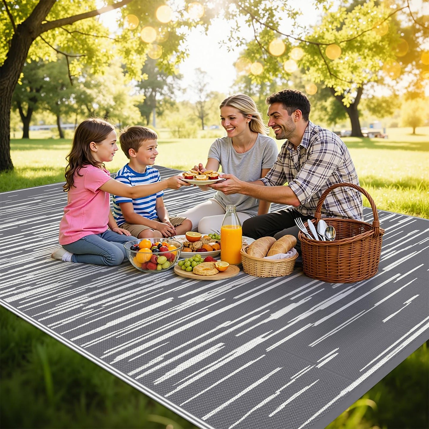 HEBE Outdoor Rug 9'x12' for Patios Clearance Waterproof Patio Mat Plastic Straw Rug Reversible RV Camping Tent Rug Outside Indoor Outdoor Area Rugs for RV,Deck,Beach,Balcony,Camper