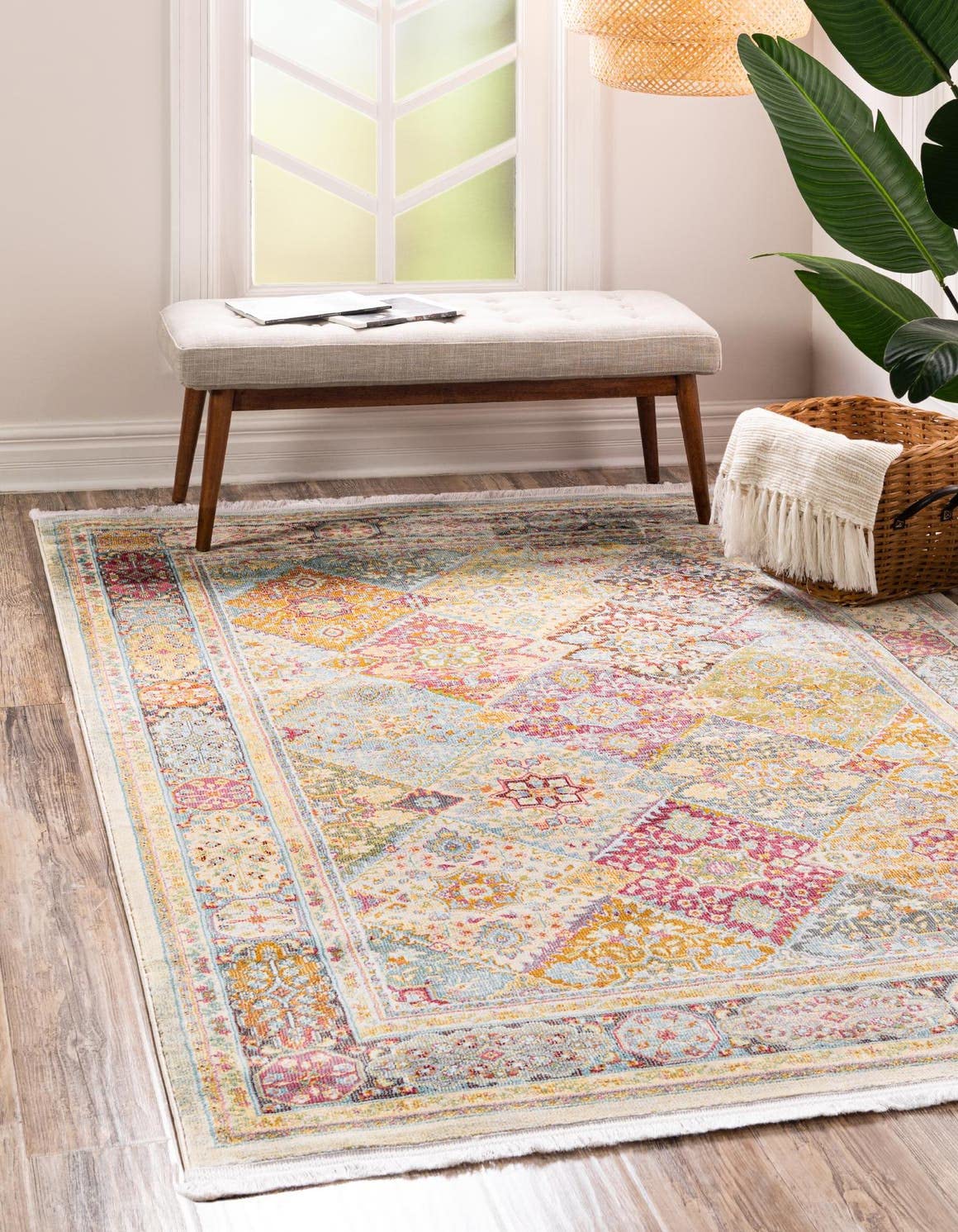 Unique Loom Baracoa Collection Area Rug - Marta (9' x 12' 2" Rectangle, Multi/ Burgundy)