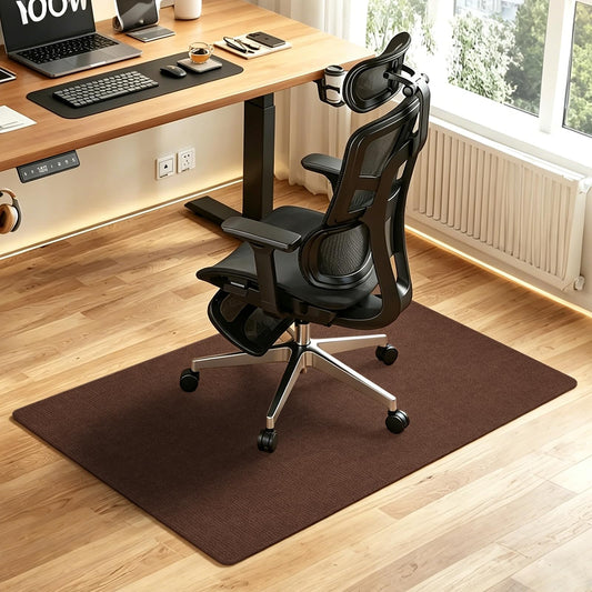 Office Chair Mat for Hardwood Floor, Anti-Slip Chair Mat for Gaming and Computer Desks, Large Floor Protector for Rolling Chair, Easy to Clean, 48"x36", Brown