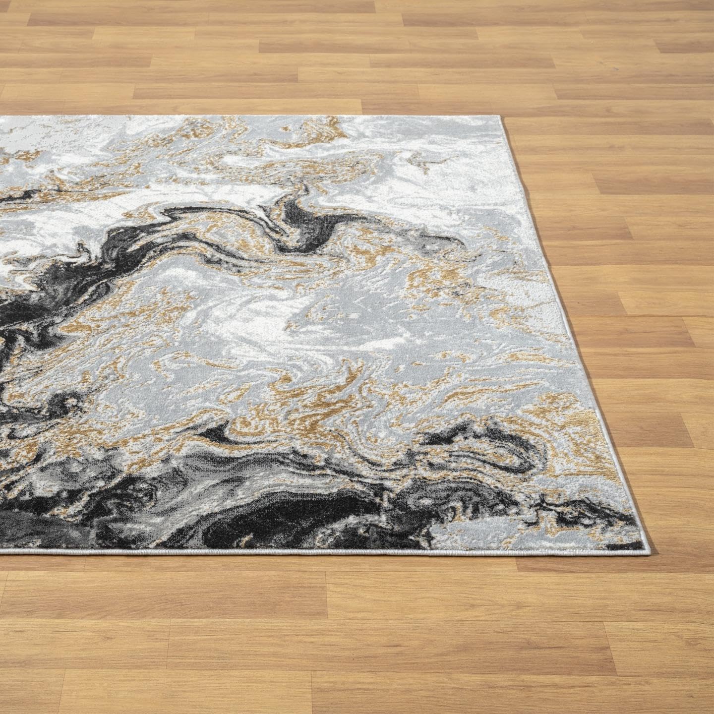 LUXE WEAVERS Marble Swirl Abstract Area Rug, Smoke 5x7