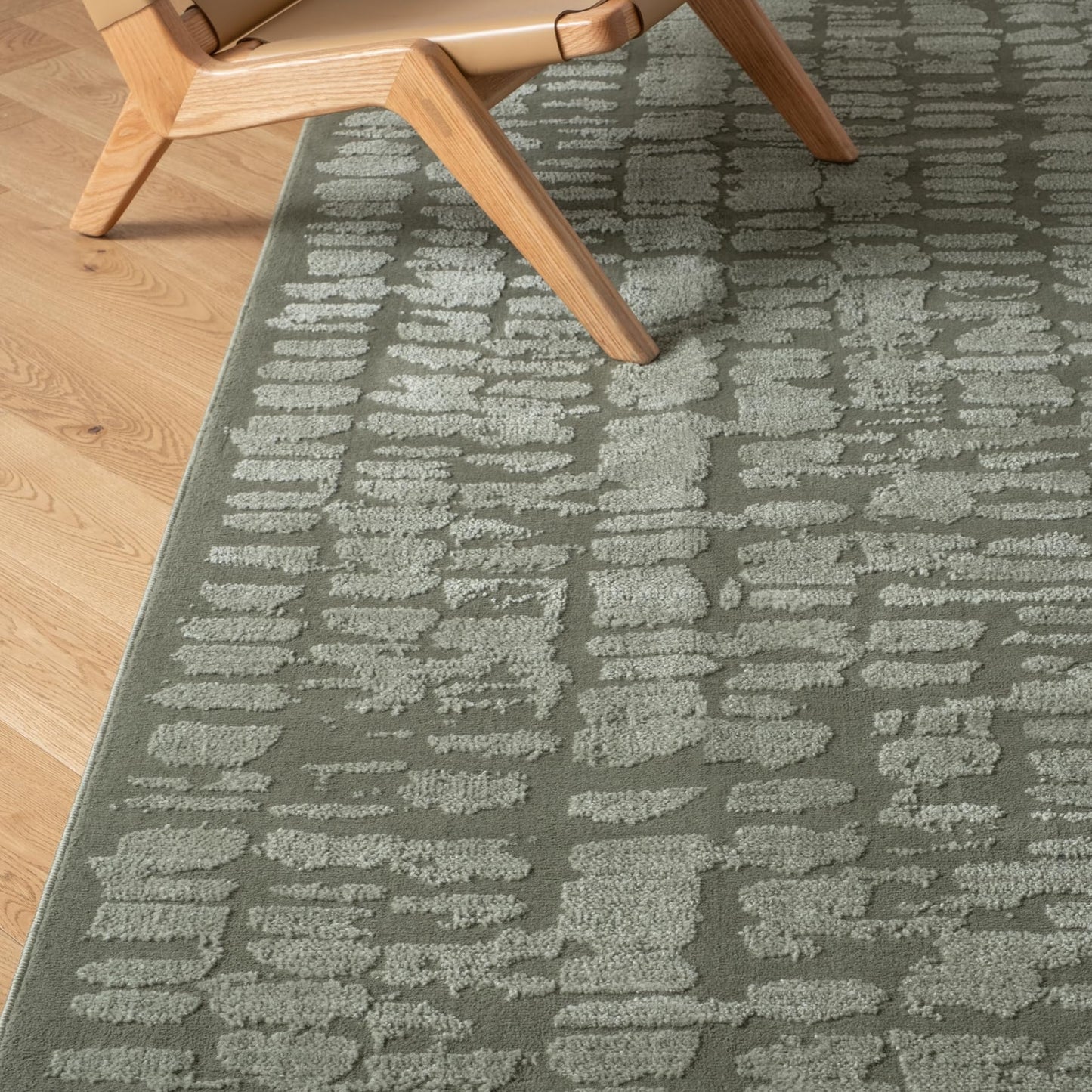 Revival Rugs Reverb 5'x8' Area Rugs for Living Room Bedroom Dining Room - Washable, Oeko-TEX Certified, Modern, Green