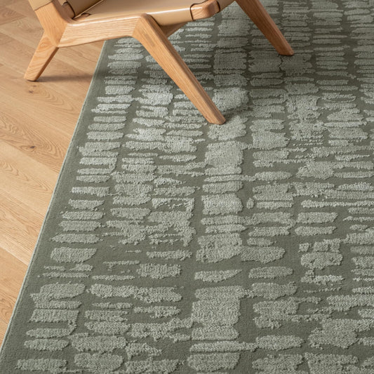 Revival Rugs Reverb 5'x8' Area Rugs for Living Room Bedroom Dining Room - Washable, Oeko-TEX Certified, Modern, Green