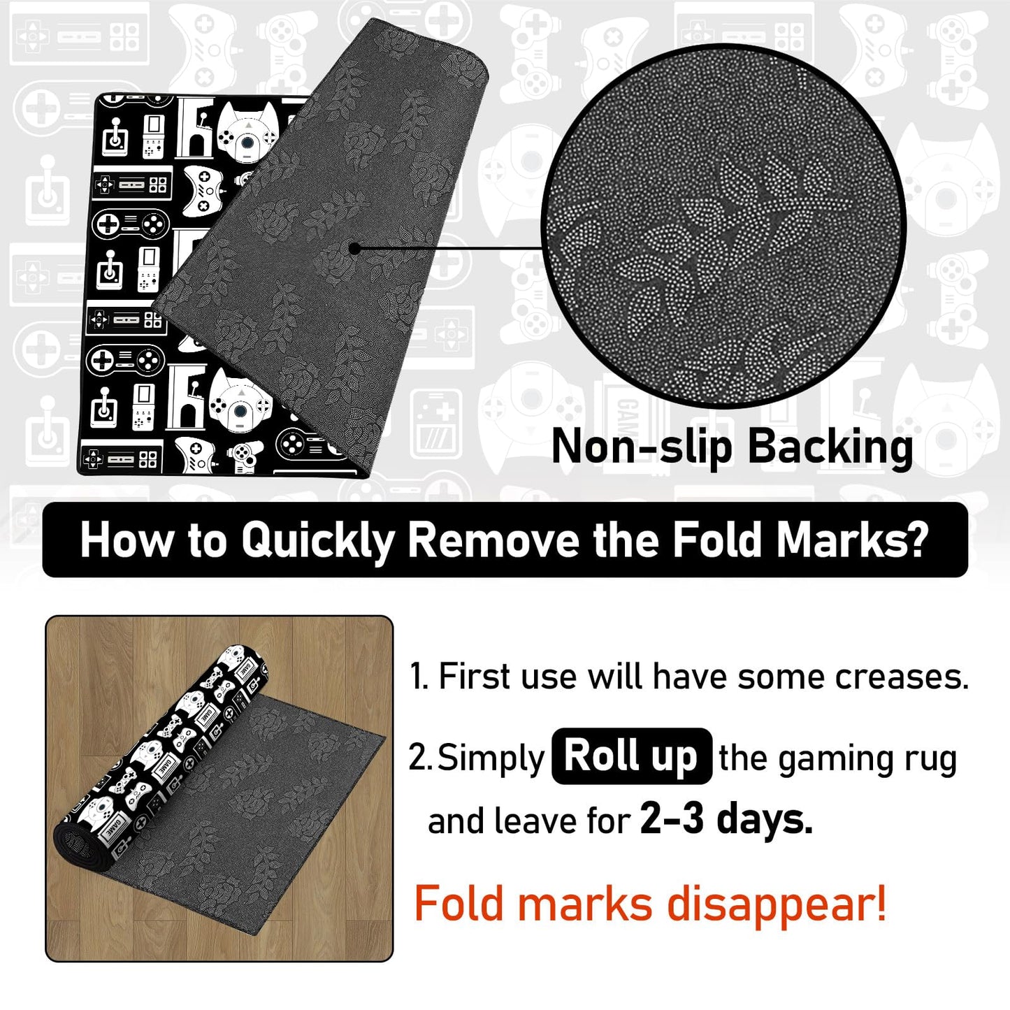 Lacut Game Rug Teen Boys Carpet with Game Controller Decoration, Video Gaming Rugs for Boy’s Bedroom Living Room Playroom, Non-Slip Gamer Carpet Children Gaming Area Rugs (Game 2, 79" x 59")