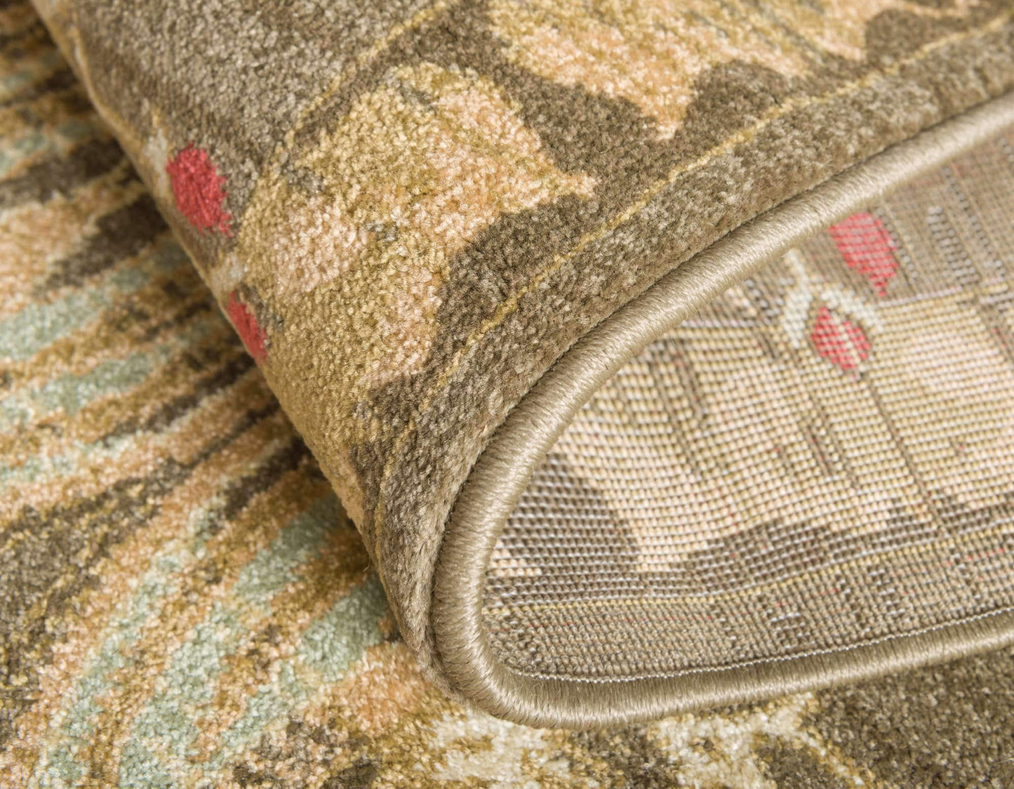 Unique Loom Edinburgh Collection Area Rug - Canmore (6' 1" x 9' Rectangle, Brown/ Light Blue)