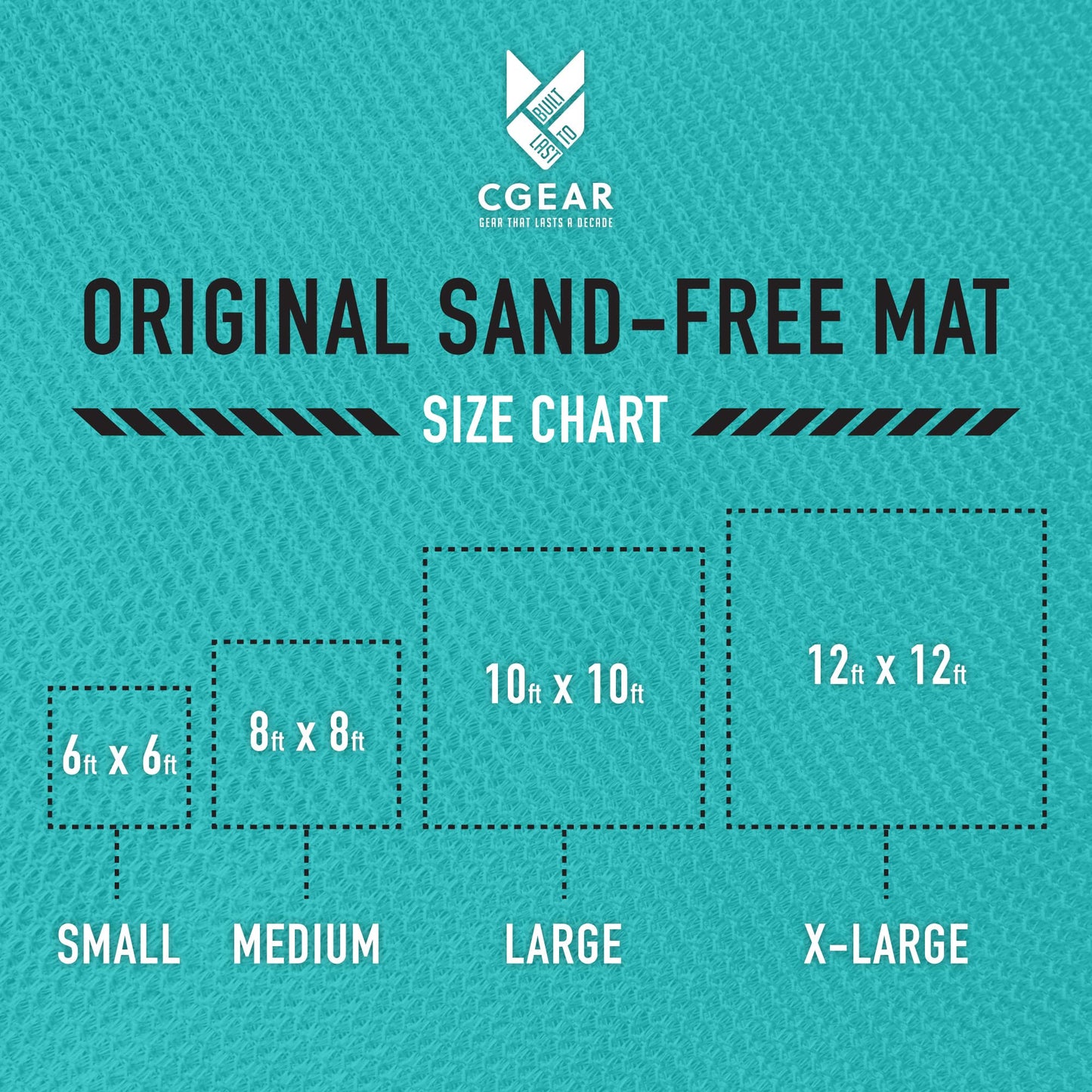 CGEAR The Original Sand-Free Outdoor Camping Mat – Patented Technology, Water-Resistant and Anti-Fade Material, Military-Grade Construction – Multi Use Outdoor Blanket