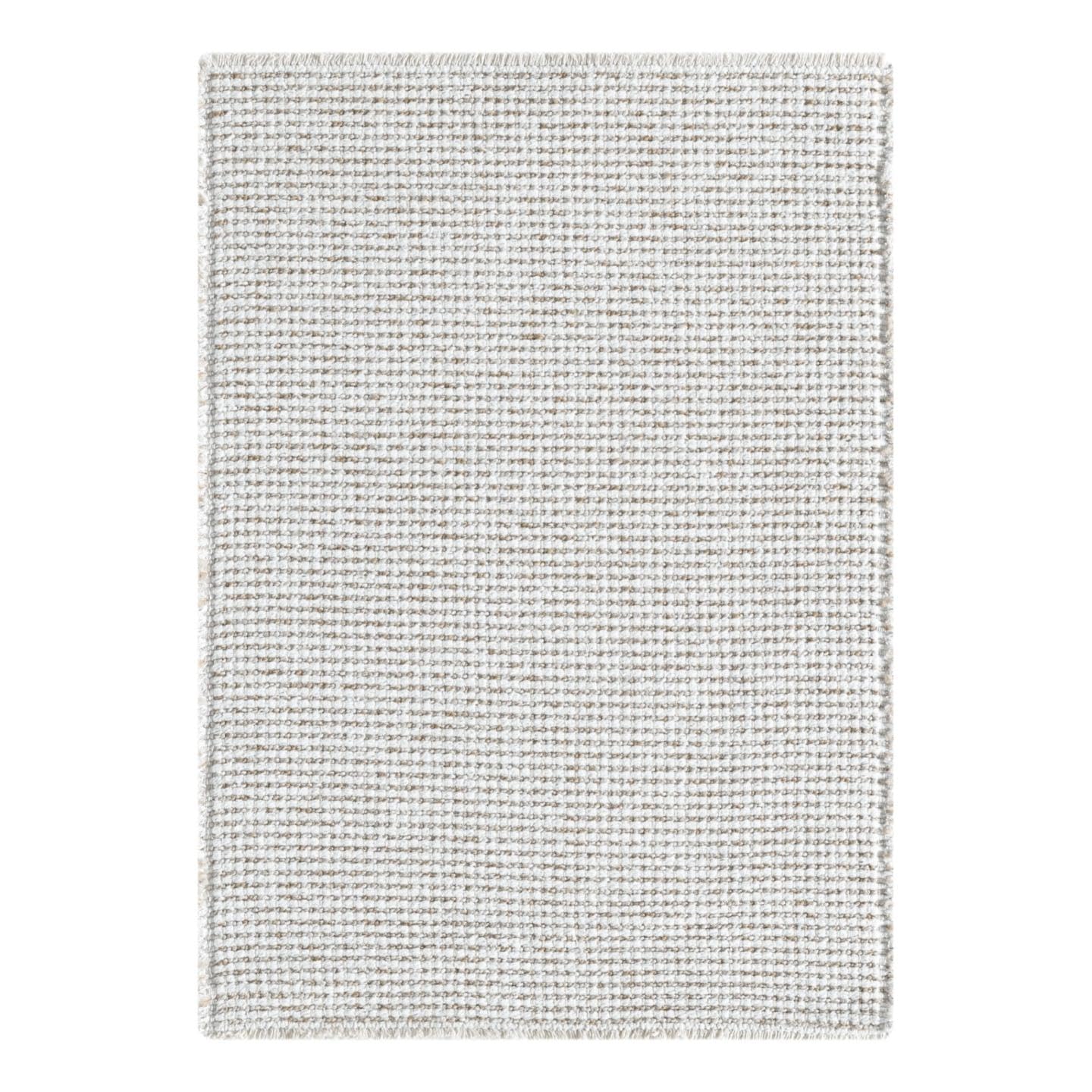 LUXE WEAVERS Machine Woven Two-Tone Beige White 2x3 Area Rug, Indoor Stain-Resistant Fringed Carpet