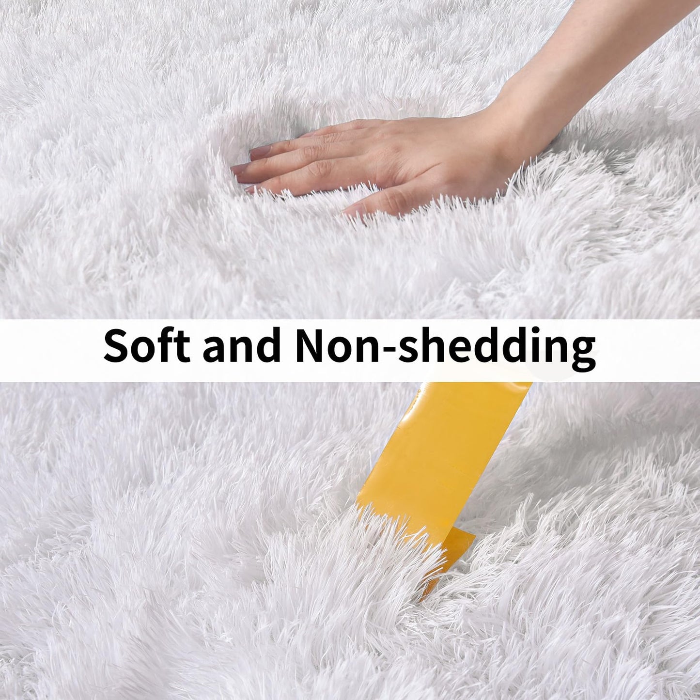 Ailyei White Shag Rugs for Bedroom, 4x6 Soft Fuzzy Rugs for Living Room, Fluffy Shaggy Plush Carpet Girls Kids Room Dorm Upgrade Non-Slip