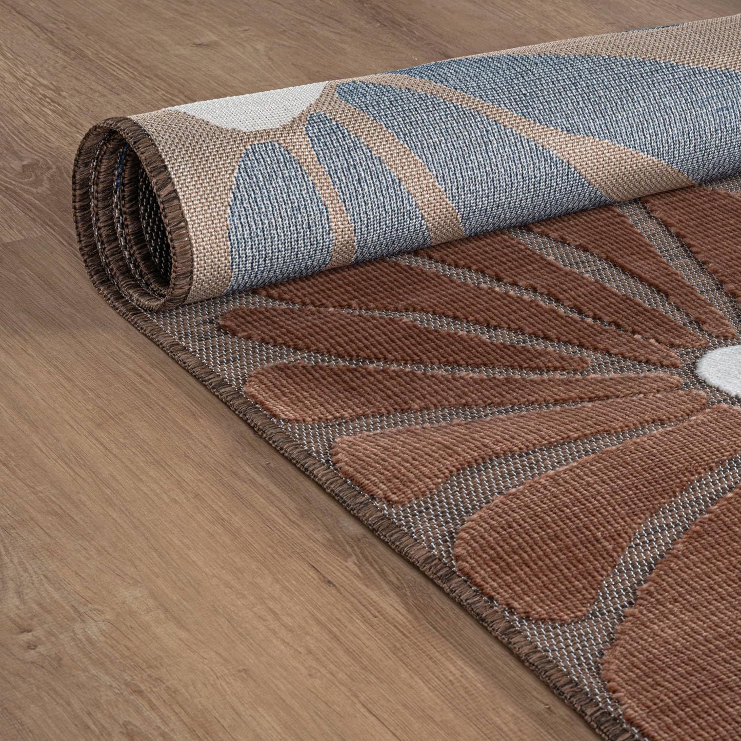 Beverly Rug Outdoor Rug 8x10 Modern Floral Tropical Area Rugs for Outdoor and Indoor Patio Easy to Clean Non Shedding Living Room Porch Garden Washable Outside Carpet (8 x 10 Brown)