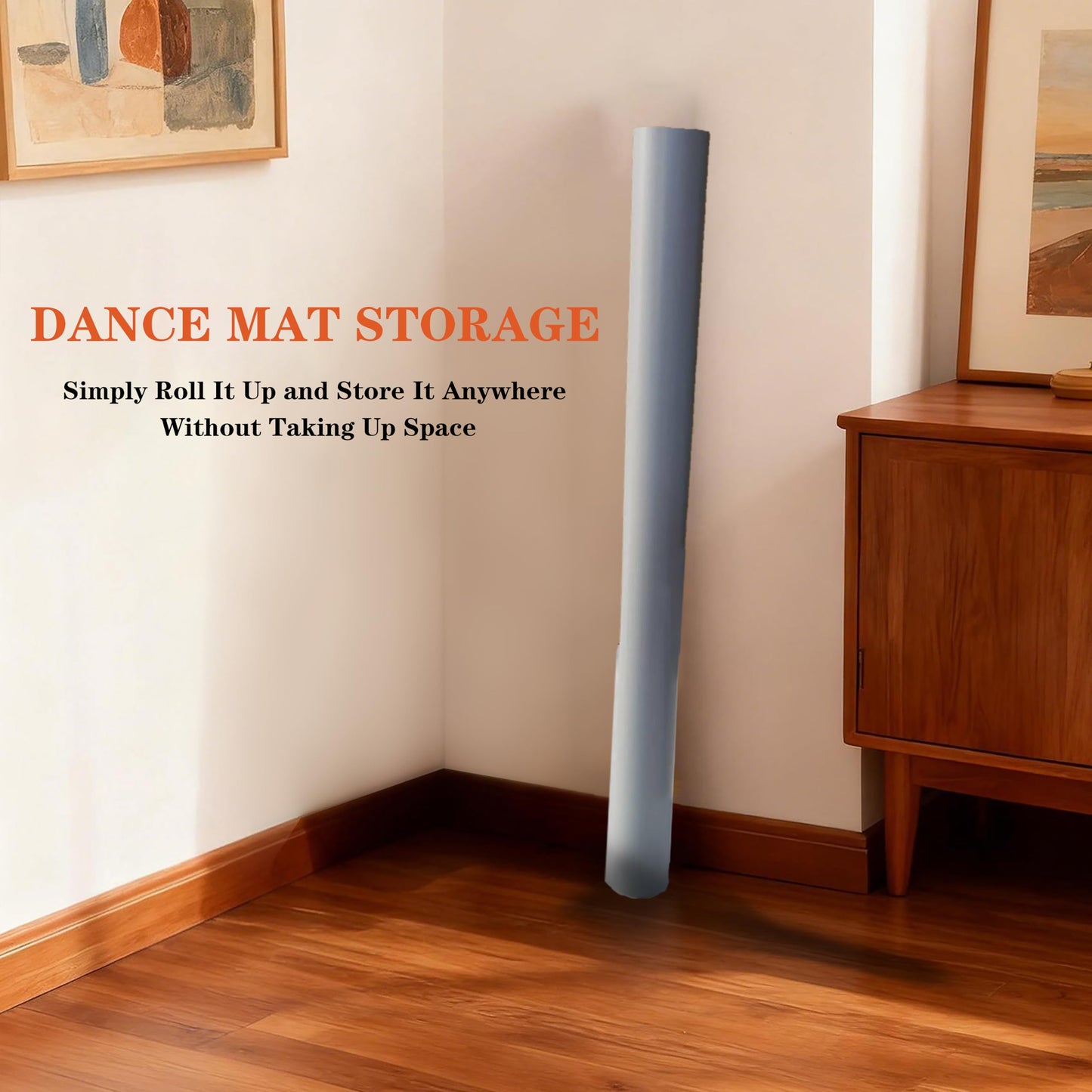 Gsmmatwin Portable Marley Floor, 6.6' x 3.9' Dance Mat, 1.5 mm Thick Vinyl Dance Floor, Non-Slip Practice Mat for Ballet, Jazz, Home & Studio