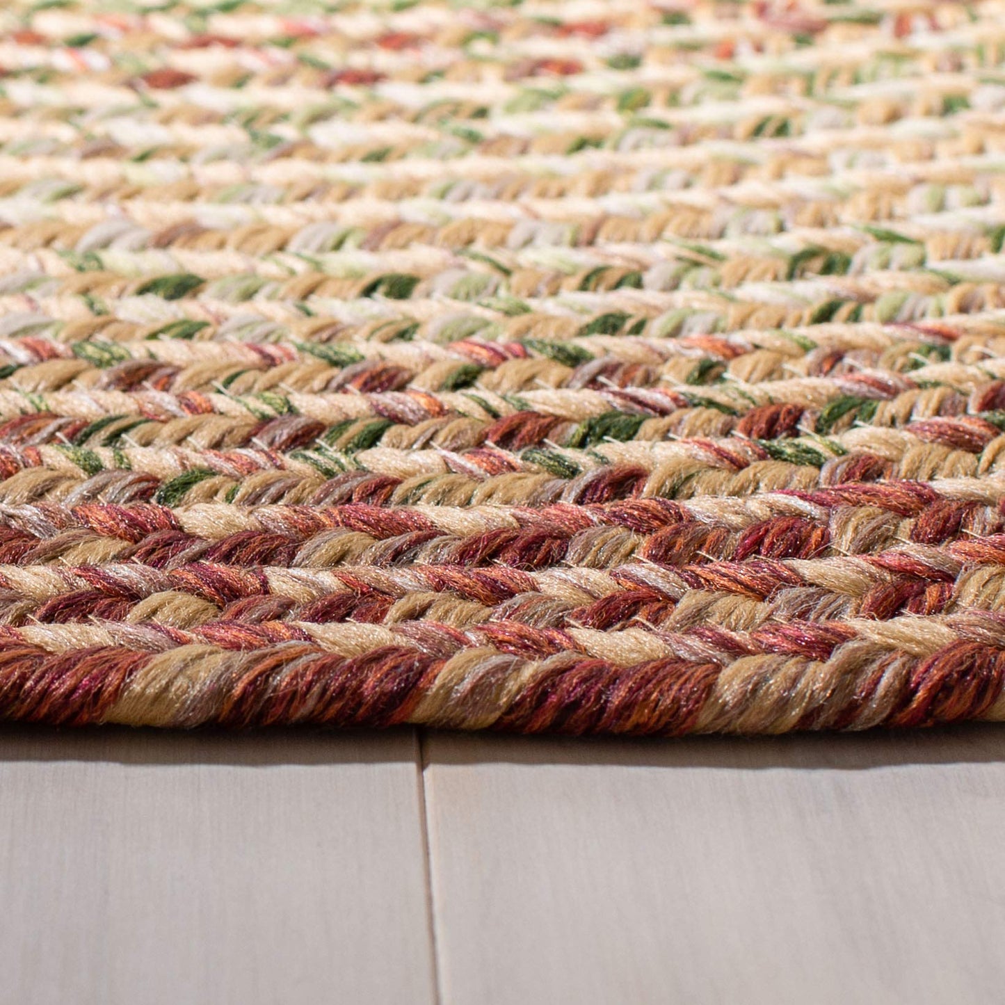 SAFAVIEH Washable Rug Outdoor Braided Collection - 2'3" x 12' Runner, Rust & Multi, Handmade & Reversible, Non-Shedding & Easy to Clean, Ideal for Patio, Backyard, Mudroom (BRD303A)