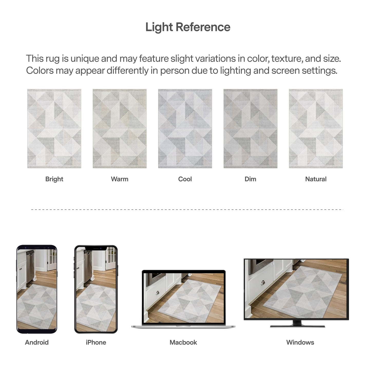 ReaLife Rugs Machine Washable Area Rug - Living Room Bedroom Bathroom Kitchen Entryway Office - Padded Crease Free Stain Resistant Premium - Modern Geometric Contemporary- Miles- Beige - 2'x 3'