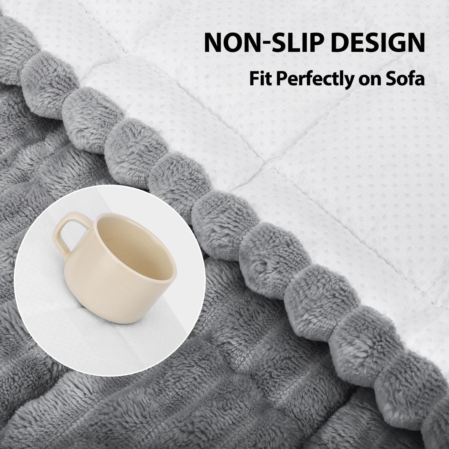 Fixwal Waterproof Dog Couch Cover, Washable Non-Slip Pet Couch Covers for Sofa, Leak-Proof Sofa Protector for Dogs, Pet Friendly Thick Soft Fuzzy Furniture Cover (Grey, 27.6" x 59.1")