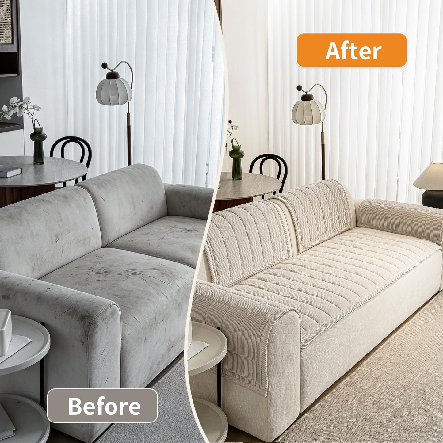 PJLZJFBY Couch Covers for Dogs Washable, Non Slip Couch Covers for Loveseat Sofa Pet Friendly, Soft Fuzzy Sofa Covers for Pet, Dog Couch Cover Furniture Protector(1PC,Beige White,27.6"x94.5")