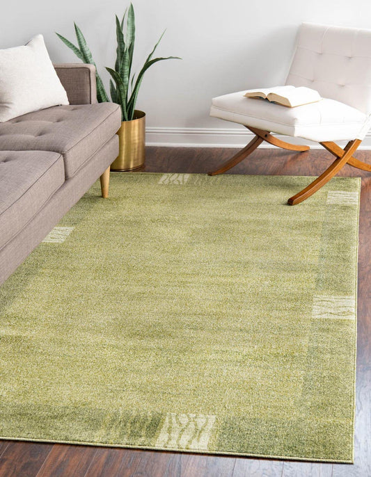 Unique Loom Del Mar Collection Area Rug- Transitional Inspired with Modern Contemporary Design(4' 1 x 6' 1 Rectangular, Green/ Beige)
