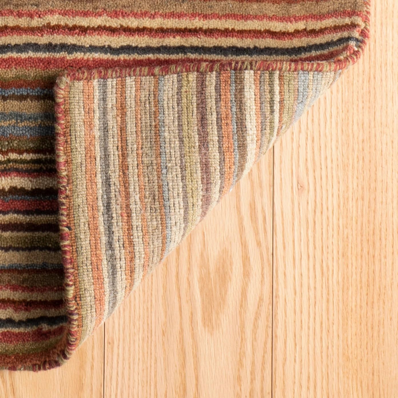 Dash and Albert Brindle Stripe Spice Hand Loom Knotted Wool Rug, 2 X 3 Feet, Multi Stripe Pattern - Premium Luxury Hotel Quality Soft Breathable Hypoallergenic Machine Washable Easy Care All