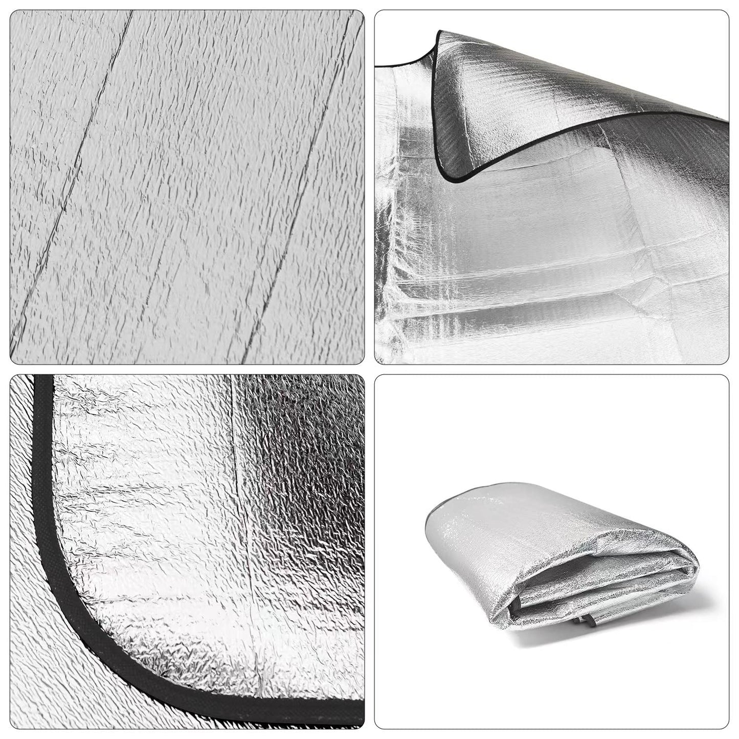 Wind Tour Outdoor Double-Sided Moisture-Proof Aluminum Foil Foam Pad Waterproof and Insulating Foil Mat Picnic Mat Camping Mat for Beach Tent and Camping (57 * 76.8")