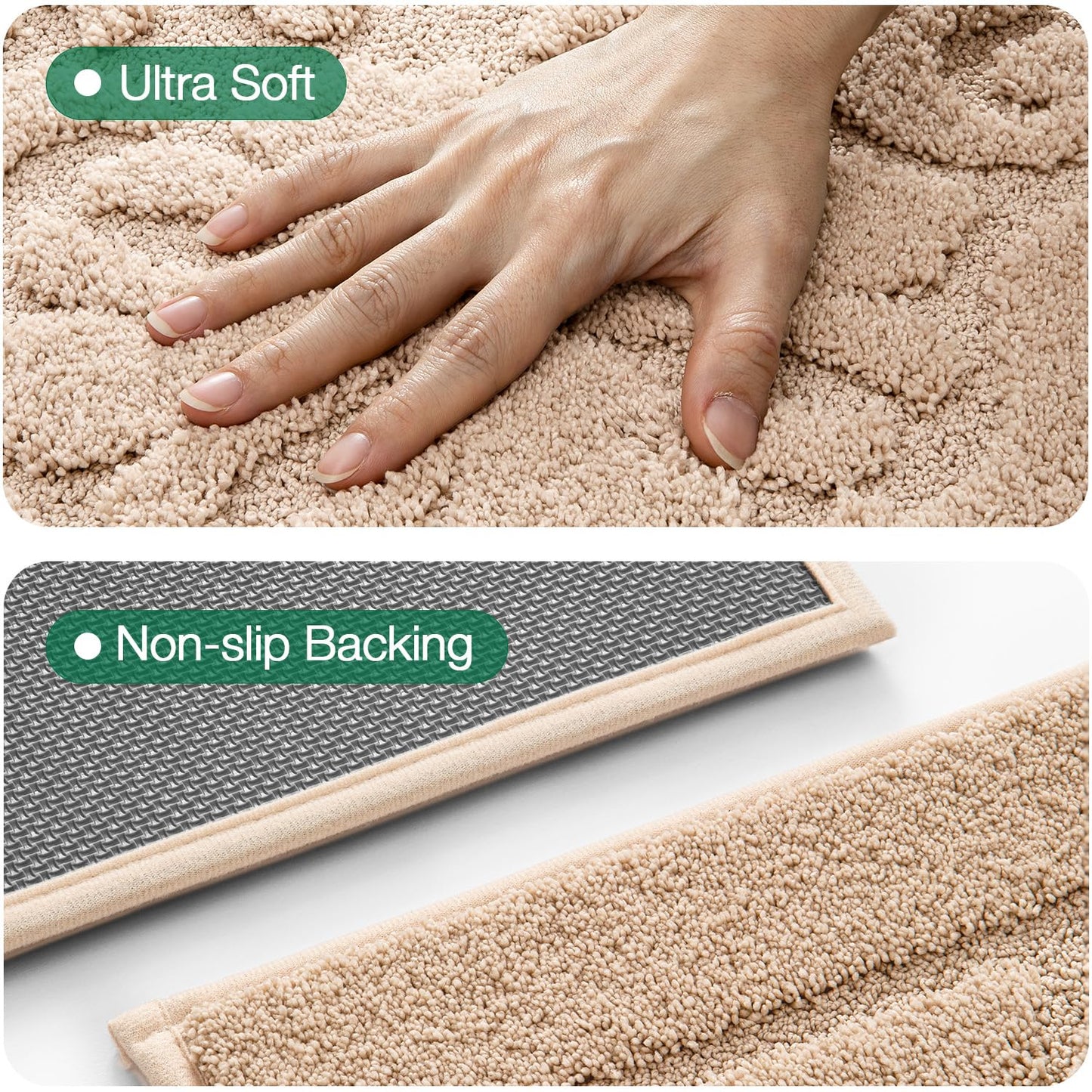 LUMI Ultra Absorbent Bathroom Rug Non Slip Rubber Backing, Machine Washable Bath Mat Soft Premium Microfiber, Elegant Floral Bath Rugs Quick Dry for Bathtub and Shower Floor, Decor, 24x36