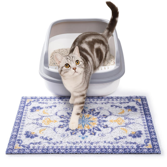 ondware Cat Litter Mat, 20x15 in Litters Box Mat Waterproof Non-Slip Easy to Clean Washable Trapping Mat for Kitty
