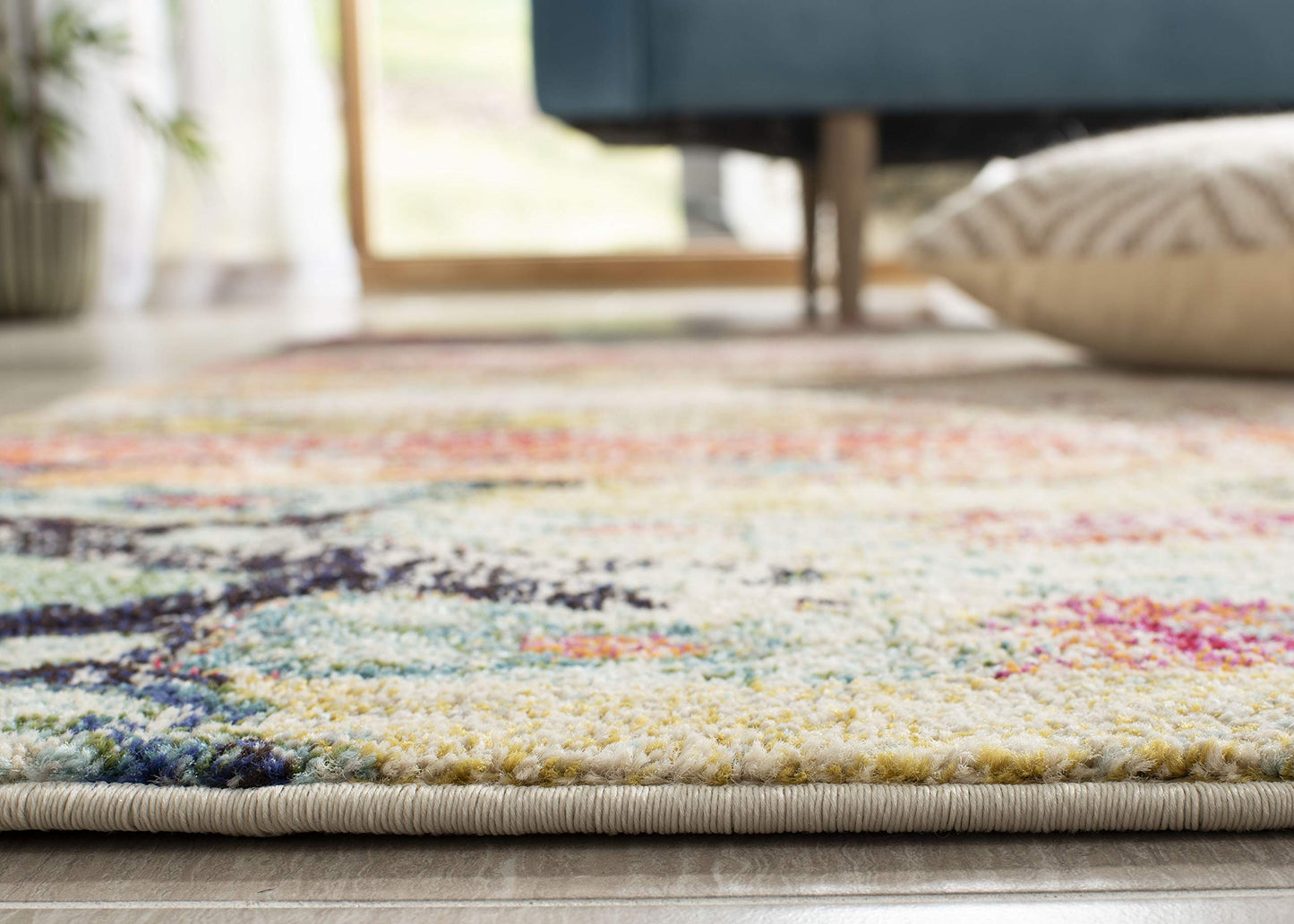 SAFAVIEH Monaco Collection Area Rug - 10' x 14', Multi, Boho Chic Tribal Distressed Design, Non-Shedding & Easy Care, Ideal for High Traffic Areas in Living Room, Bedroom (MNC222F)