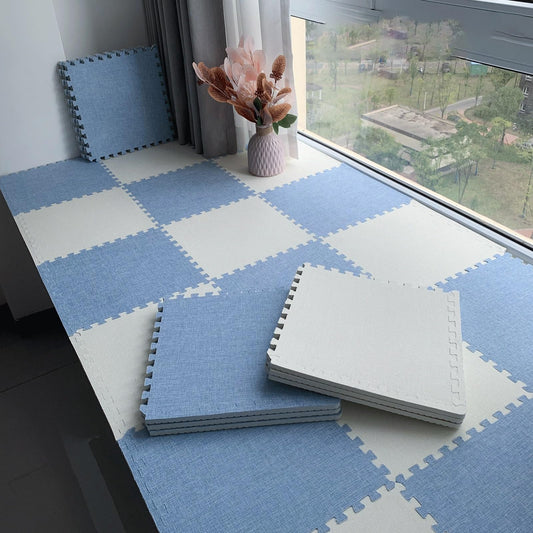 Indoor Soft Comfortable Parlor Carpet, Washable Interlocking Sound Insulation Carpet, Modern square Low Pile Bedroom Floor Mat, Removable at any time,Suitable For All Seasons,protect floor. ( Color :